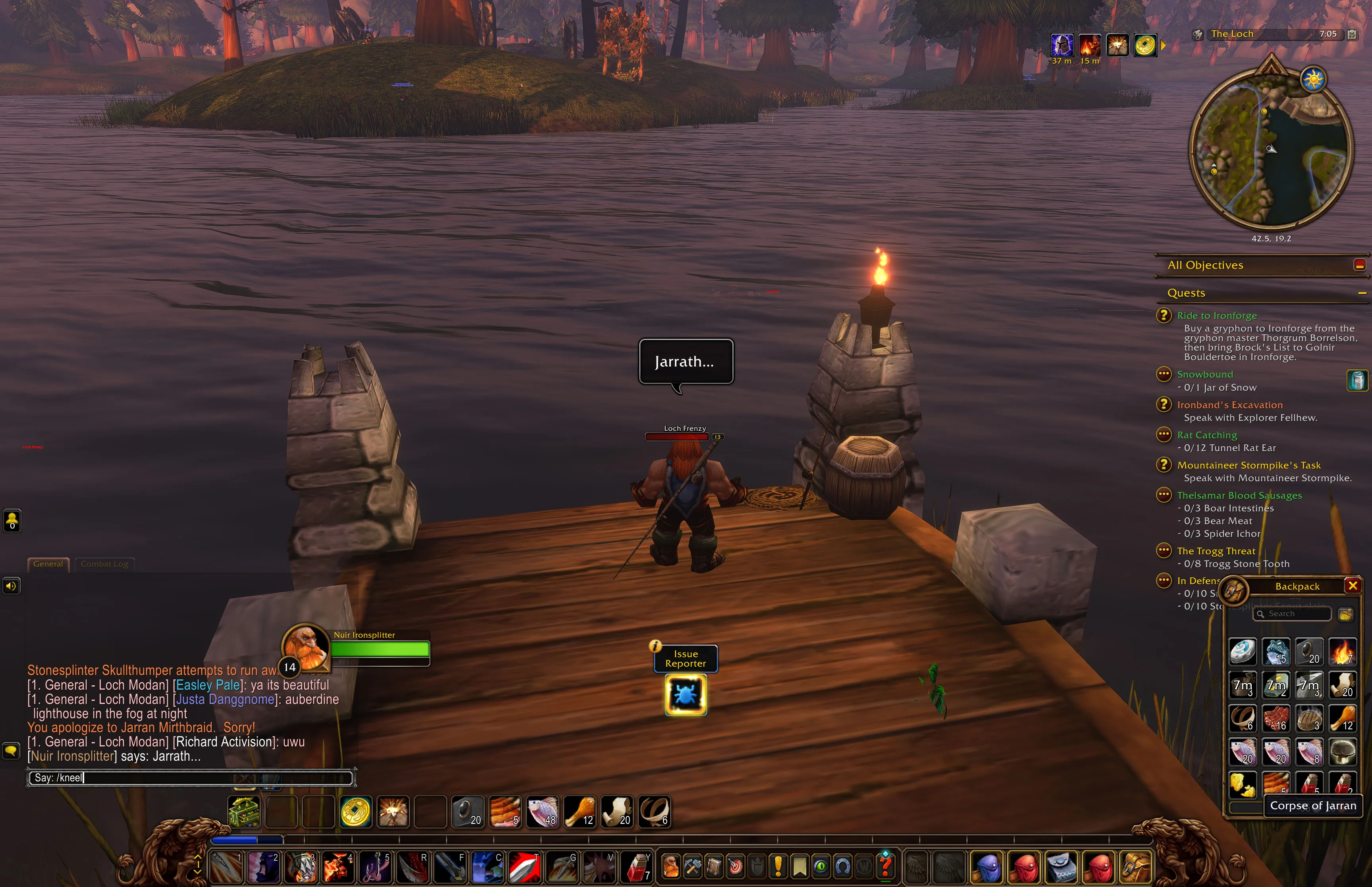 Nuir standing beside Jarran’s corpse at the dock after saying his name.